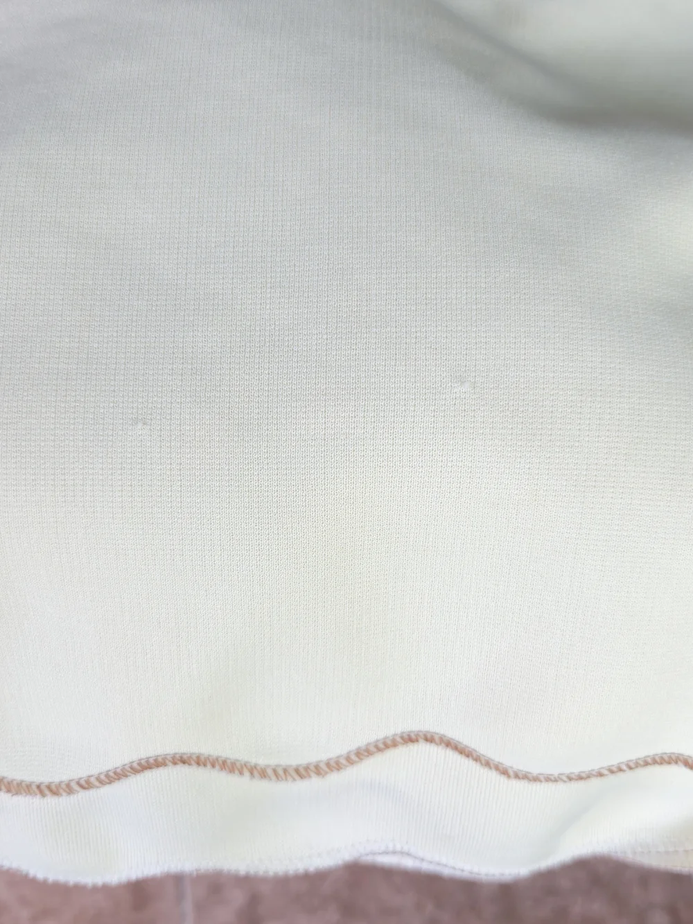 Vintage Handmade Embroidered Tablecloth Red Floral Scalloped Edge